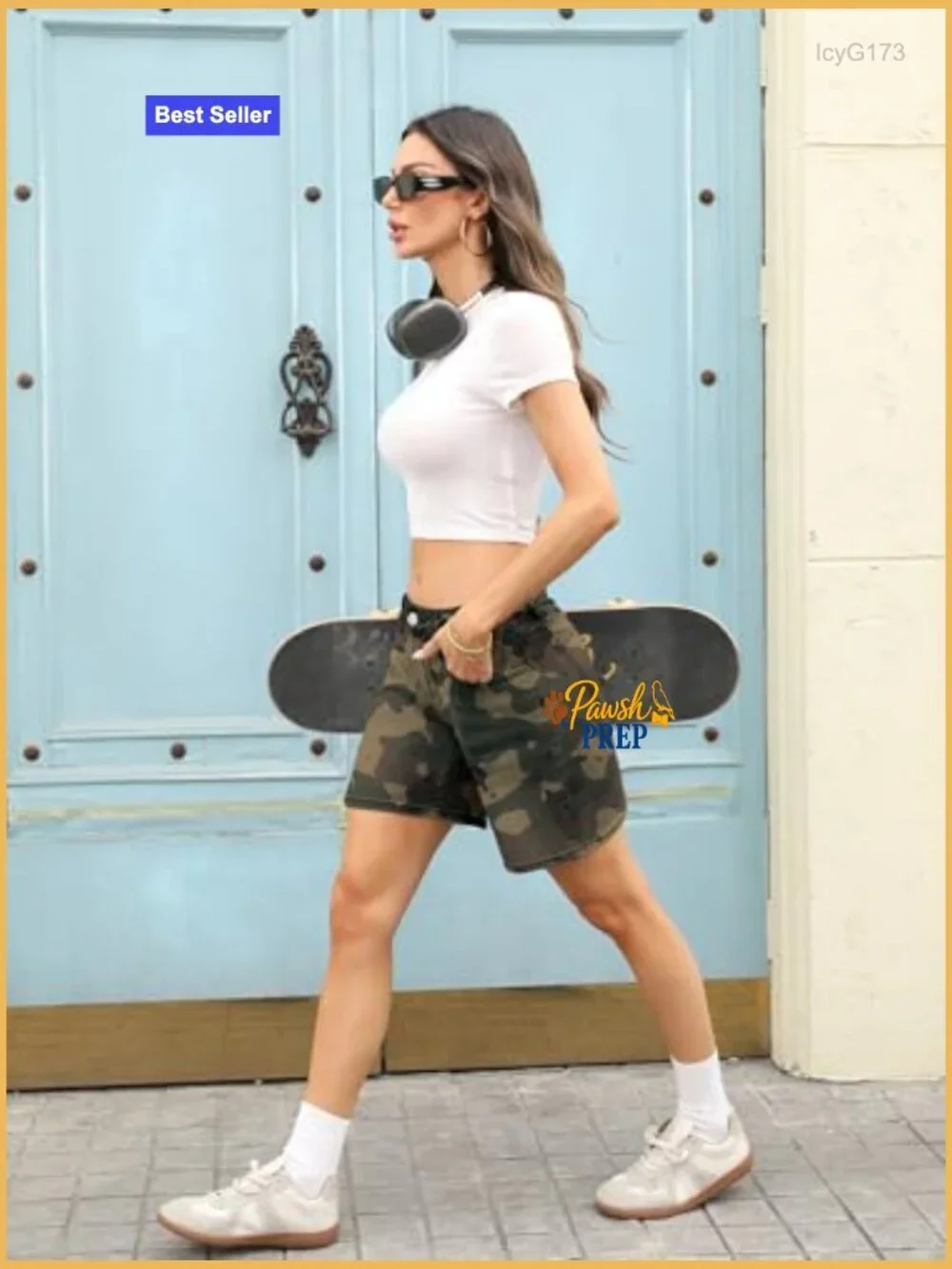 Low Rise Baggy Denim Shorts - Wide Leg Jean Shorts for Women